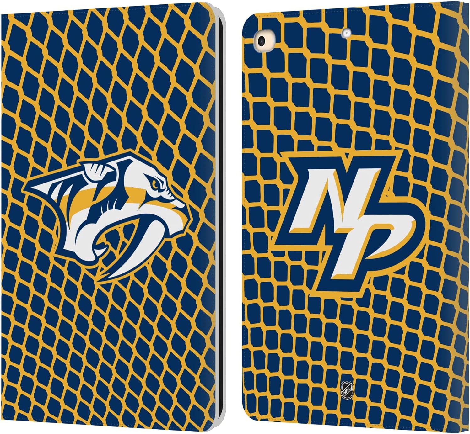 NHL Net Pattern Nashville Predators Leather Wallet Case for iPad