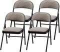 MECO 4 Pack Padded Folding Chairs - Comfortable Cushioned Seating