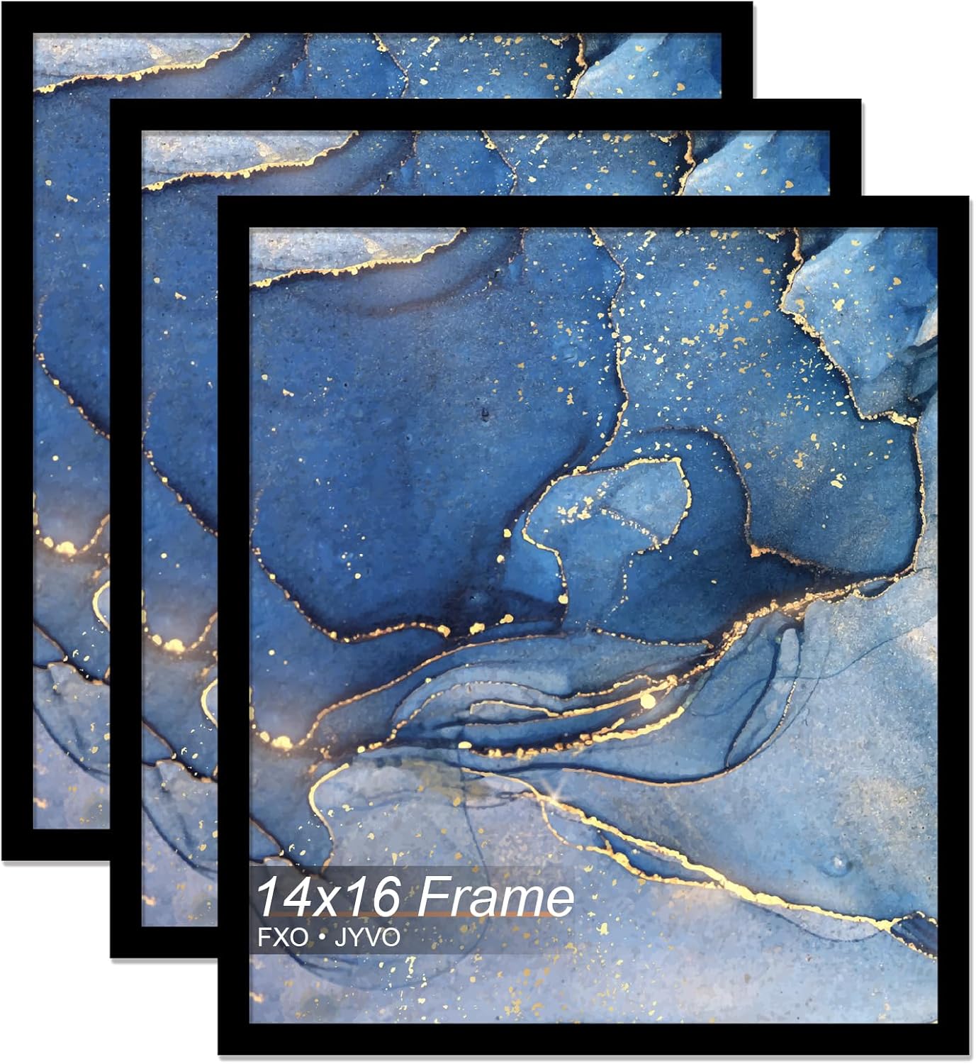 14x16 Picture Frame Set of 3 - Lightweight Black Frames