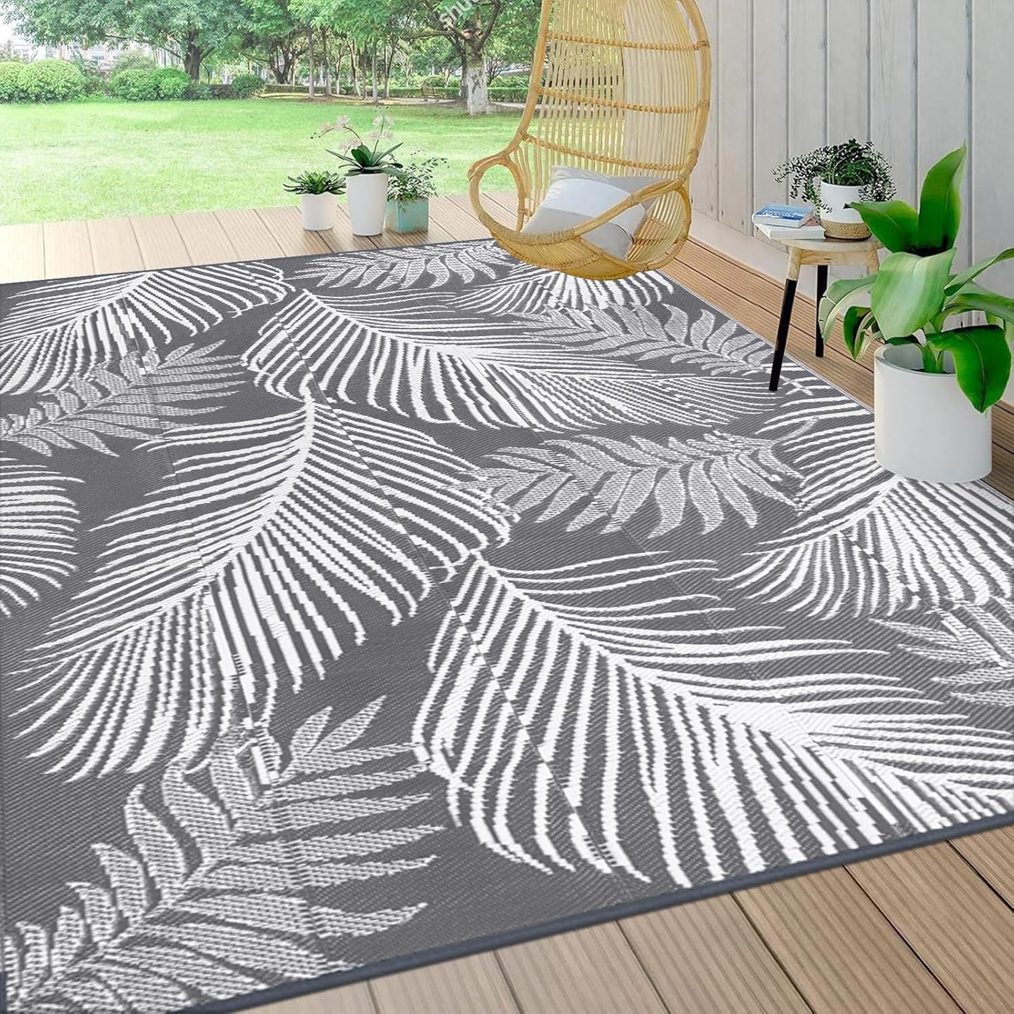 Pauwer Waterproof Outdoor Rug 8x10 for Patio and Camping