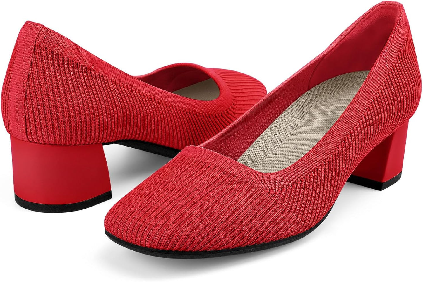 JENN ARDOR Low Chunky Heels for Women Comfortable Slip on