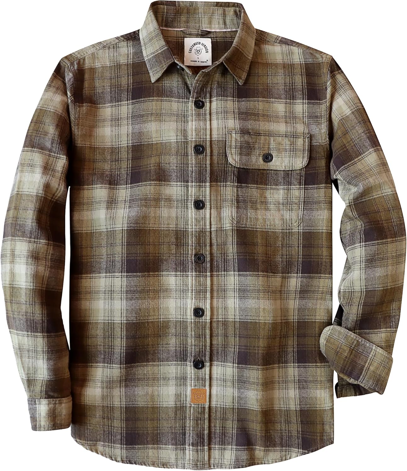 Dubinik Mens Flannel Shirts Long Sleeve Casual Cotton Style