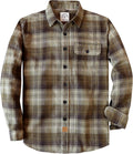 Mens Flannel Shirt Long Sleeve Plaid Button Down - Warm, Soft Fit US