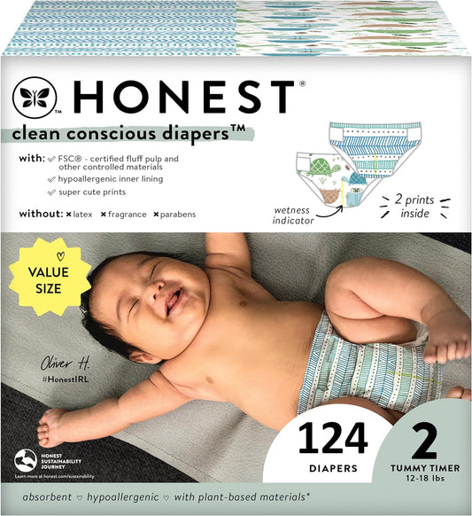Honest Co. Plant-Based Diapers | Turtle Time & Dots | Super Club Box