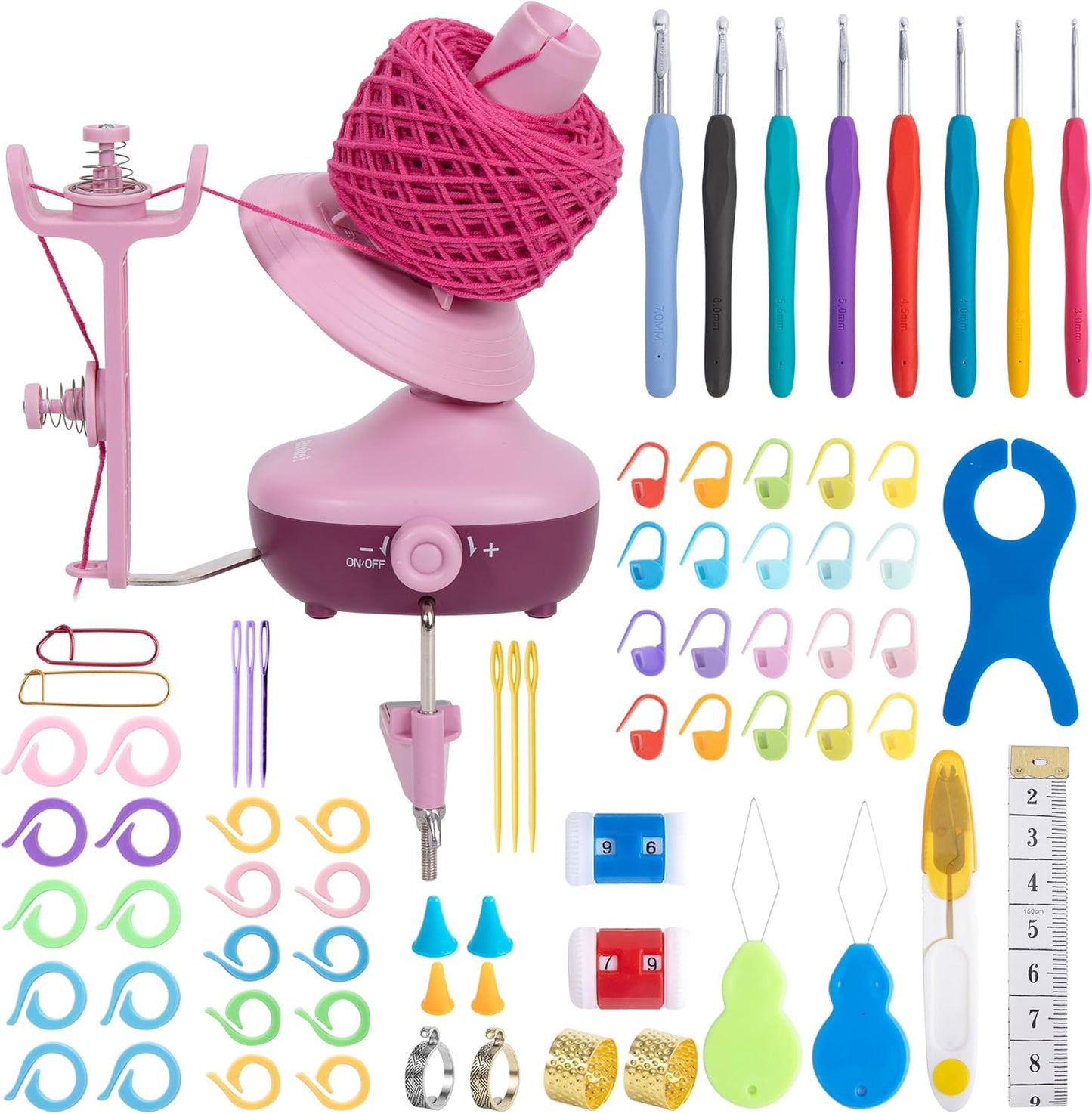 Etcokei Yarn Winder Crochet Kit: Electric Ball Winder Set