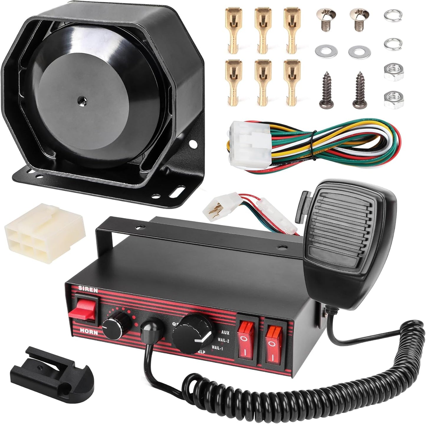 Police Siren for Car with 8 Tones and Handheld Microphone