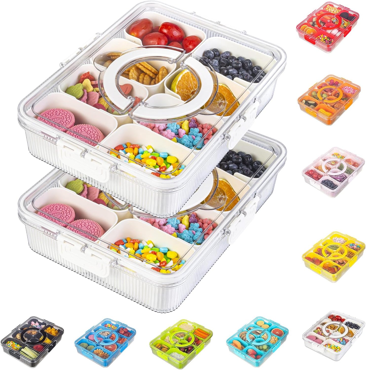 Patent Design Ribbed Snackle Box Container for Travel and Beach