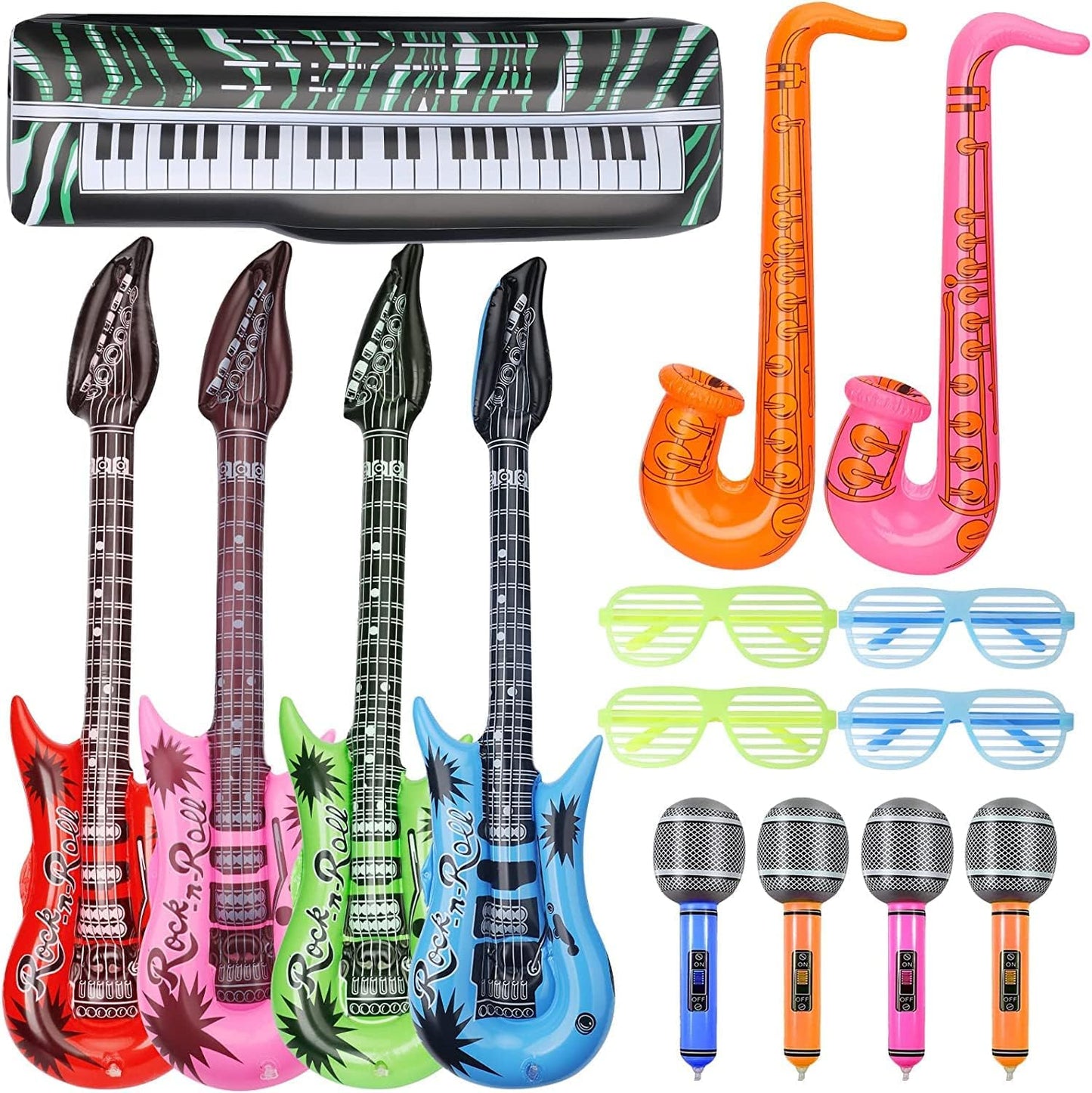 Inflatable Guitar Balloons: 70s 80s 90s Party Fun!