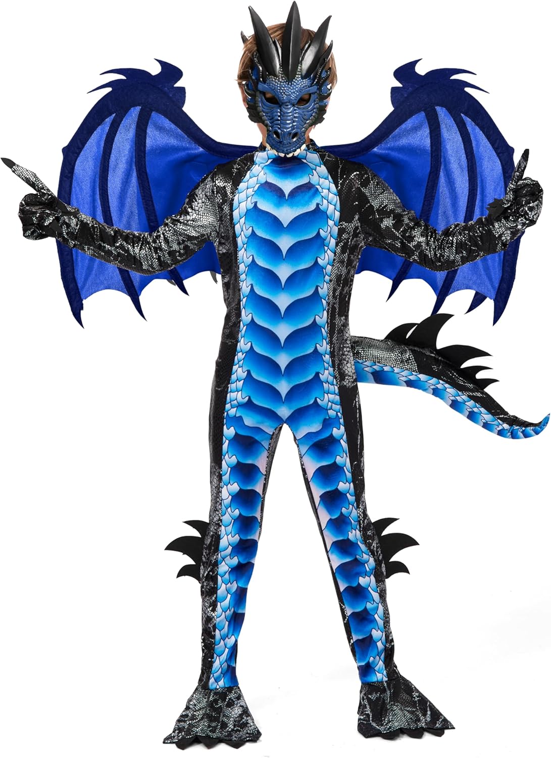 Boys Dragon Costume Set with Wings, Tail and Mask for Halloween