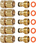 Garden Hose Quick Connectors Solid Brass 3/4 in GHT Thread - No-Leak
