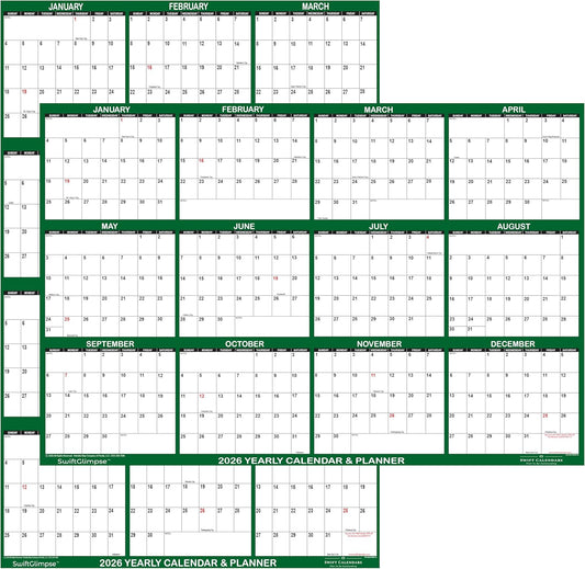 2026 Wall Calendar Erasable Large XL Wet & Dry Erase Planner