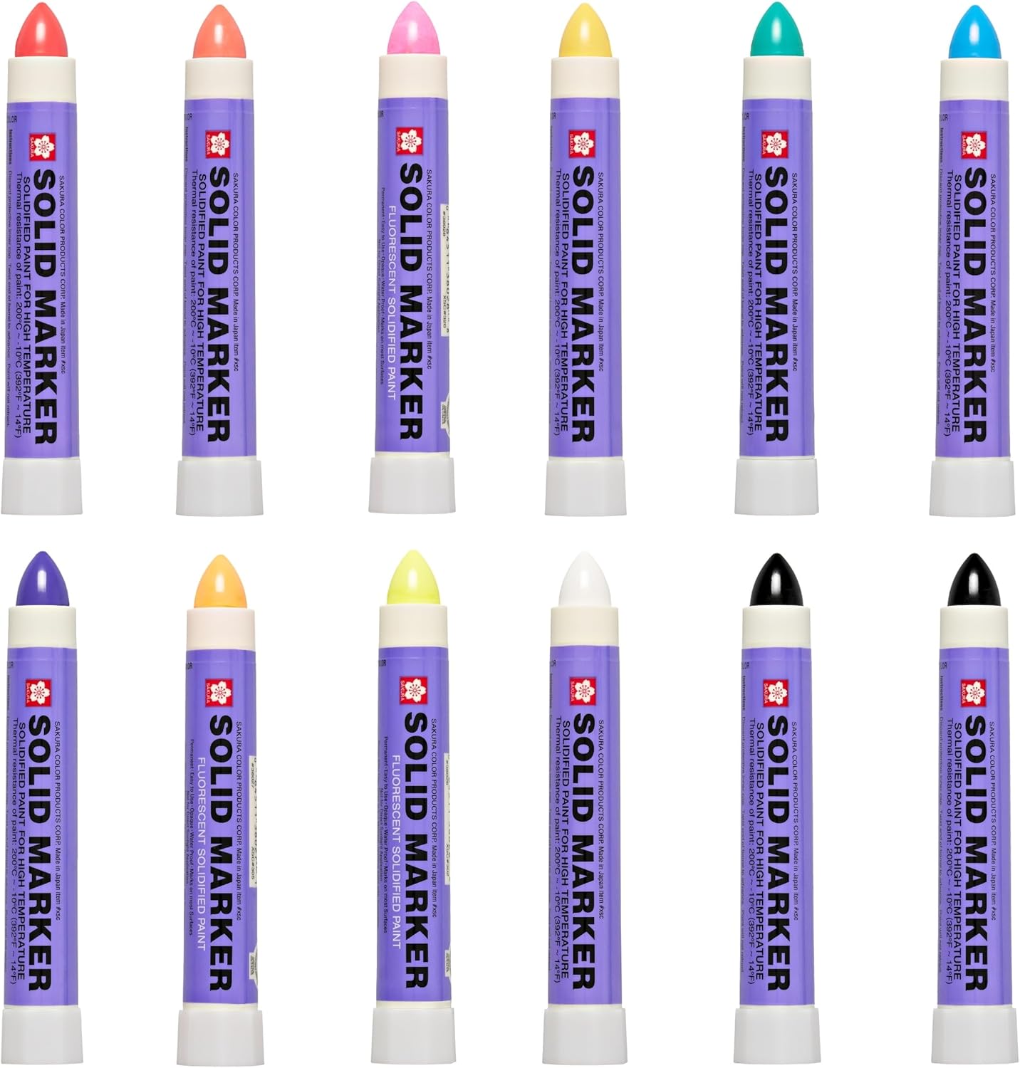 Sakura Solid Paint Markers - 12 Permanent Marker Pens for All