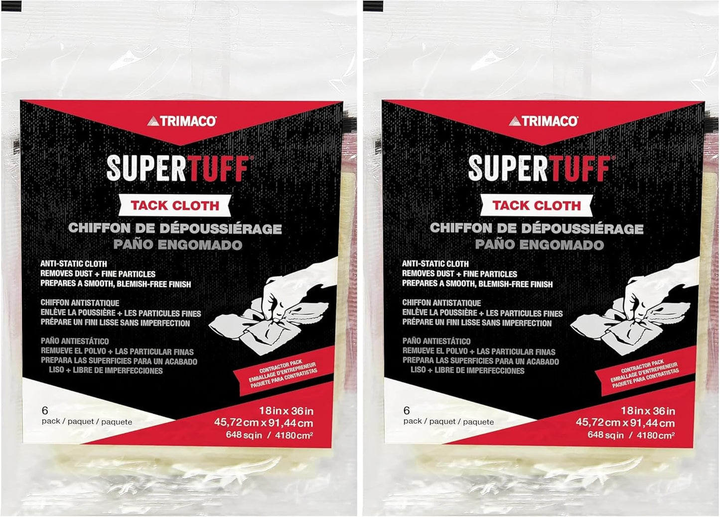 Trimaco SuperTuff Tack Cloths for Dust Removal - 18in x 36in