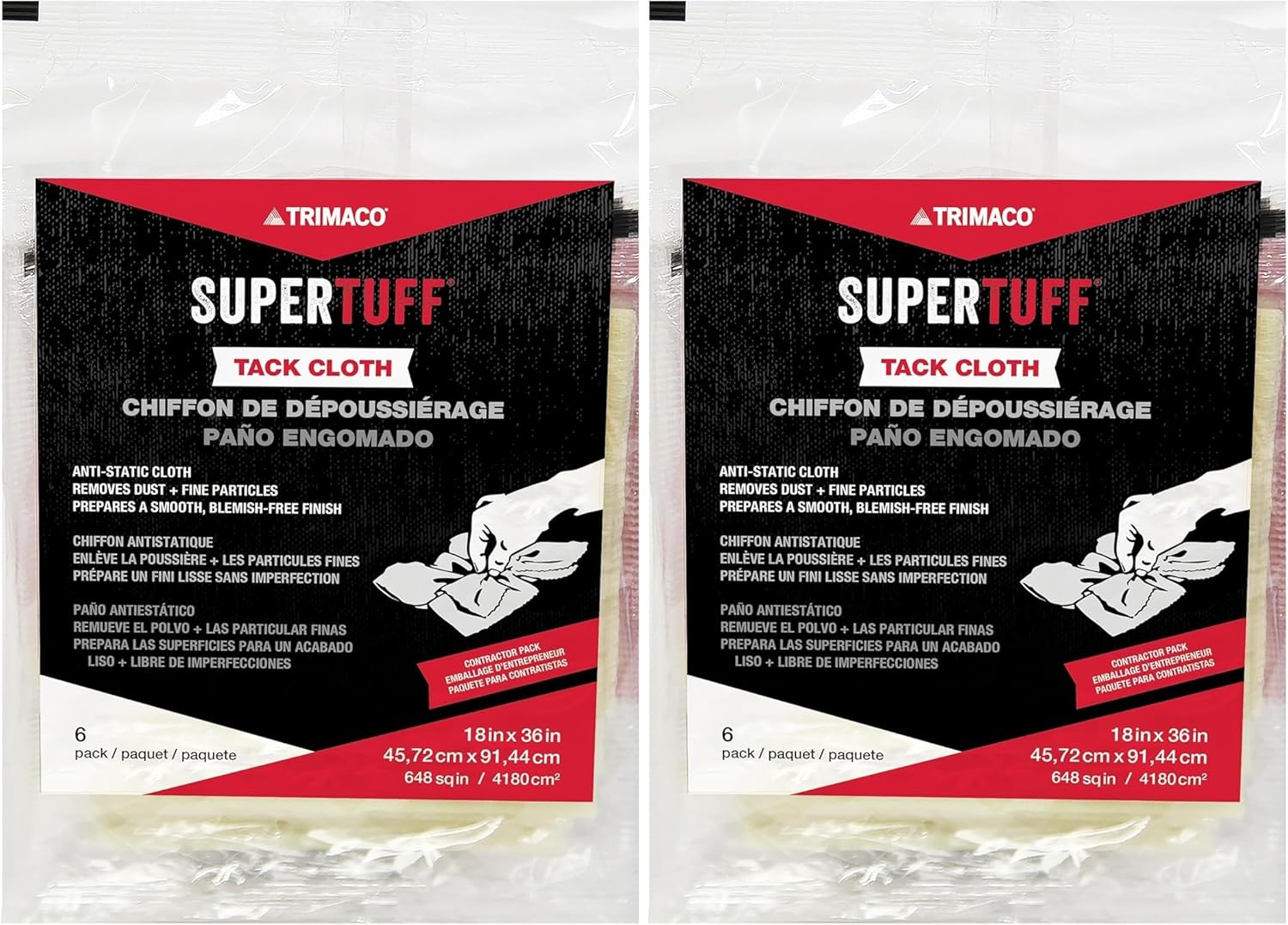 Trimaco SuperTuff Tack Cloths for Dust Removal - 18in x 36in
