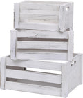 Large Vintage Black Wooden Crates for Display Set of 3 - Rustic