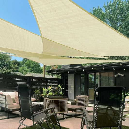 LOVE STORY Custom Size Butter Cream Sun Shade Sail for Outdoors