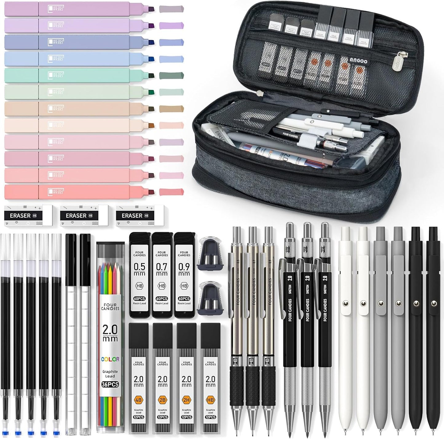 Four Candies 45 PCS School Supplies Set for Students Essentials