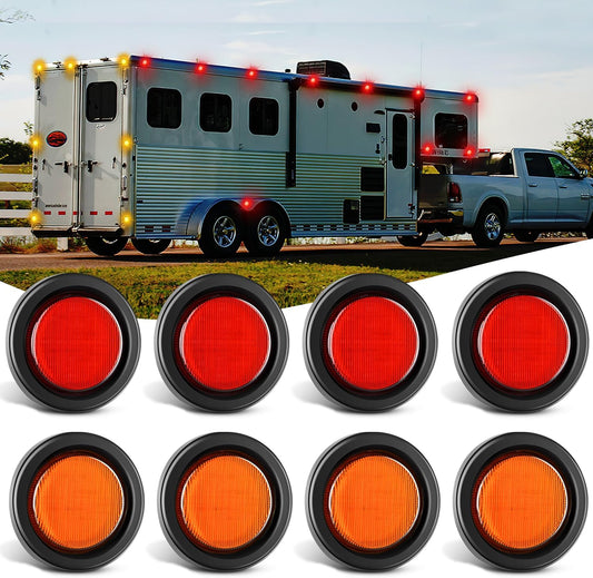 Nilight 2.5 Inch Round Marker Light Set for Trucks and Trailers