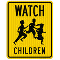 Watch Children Sign 24x30 in - Fade Resistant Reflective Traffic Sign