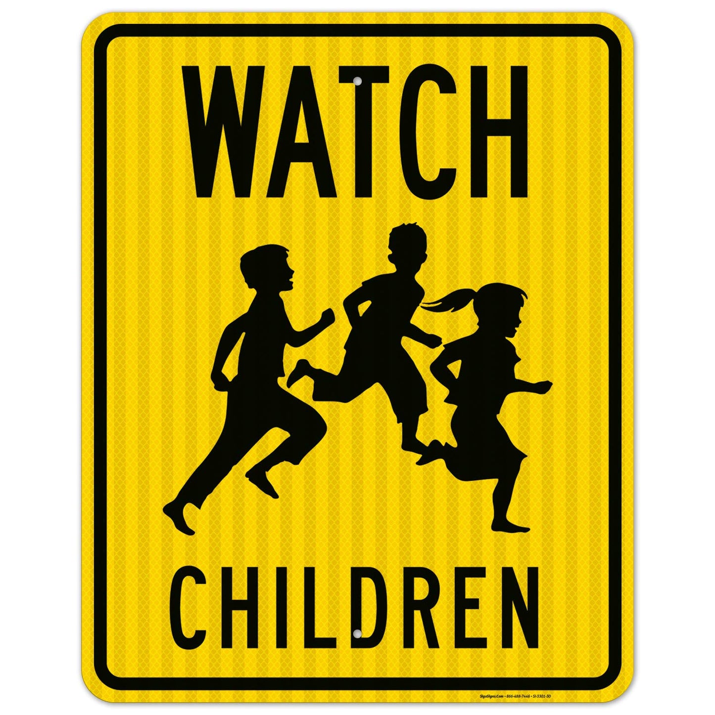 Watch Children Sign, Traffic Sign, 24x30 Inches, Durable Design