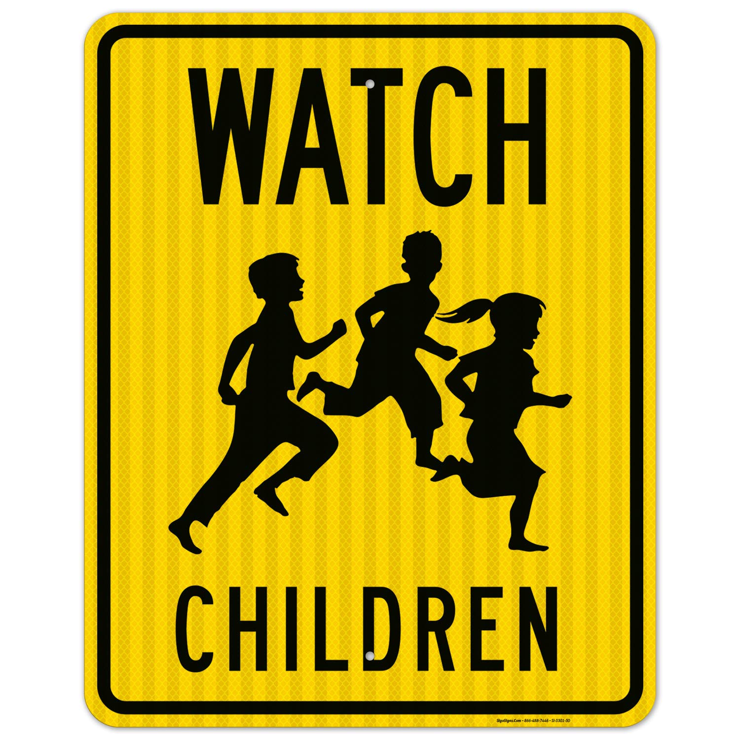 Watch Children Sign, Traffic Sign, 24x30 Inches, Durable Design