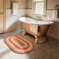 Cider Barn Cranberry Red Oval Braided Rug for Country Decor