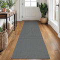 Woven Runner Rug 2x7 Ft Dark Gray - Washable Non Slip Hallway Runner