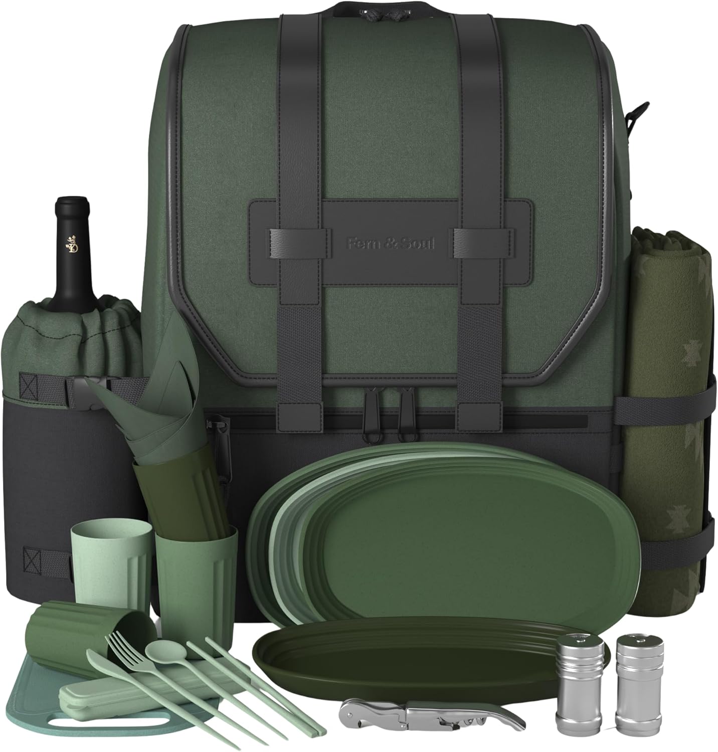 Fern & Soul Picnic Backpack for 2 or 4 - Perfect for Outdoor Fun