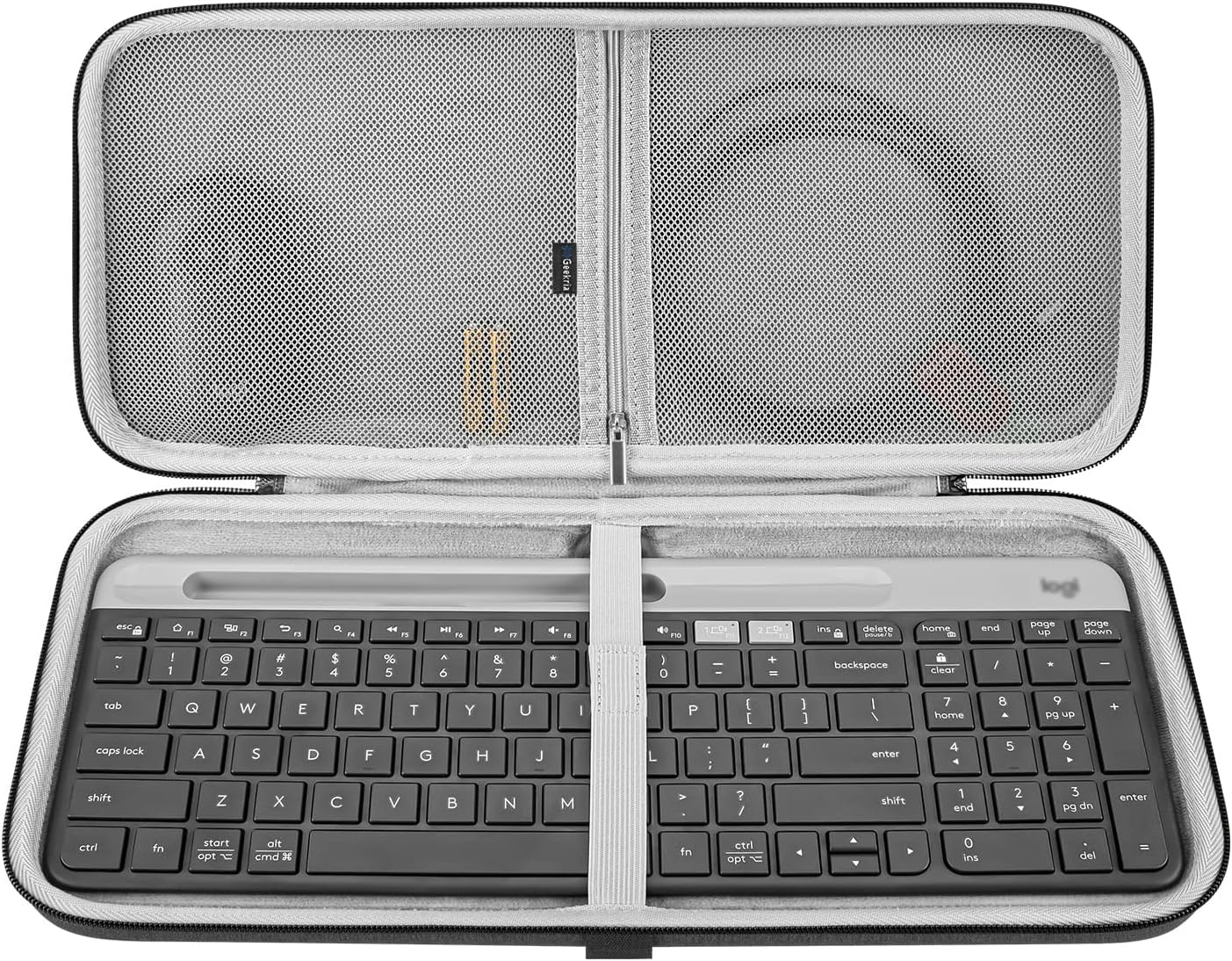 Geekria Hard Shell Keyboard Case - Logitech Slim Combo, Dark Gray