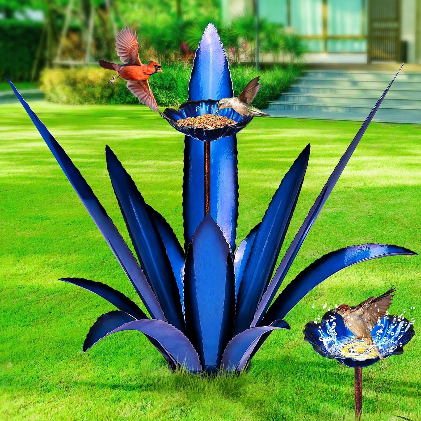 Upgraded Large Metal Yard Art for Stunning Outdoor Decor