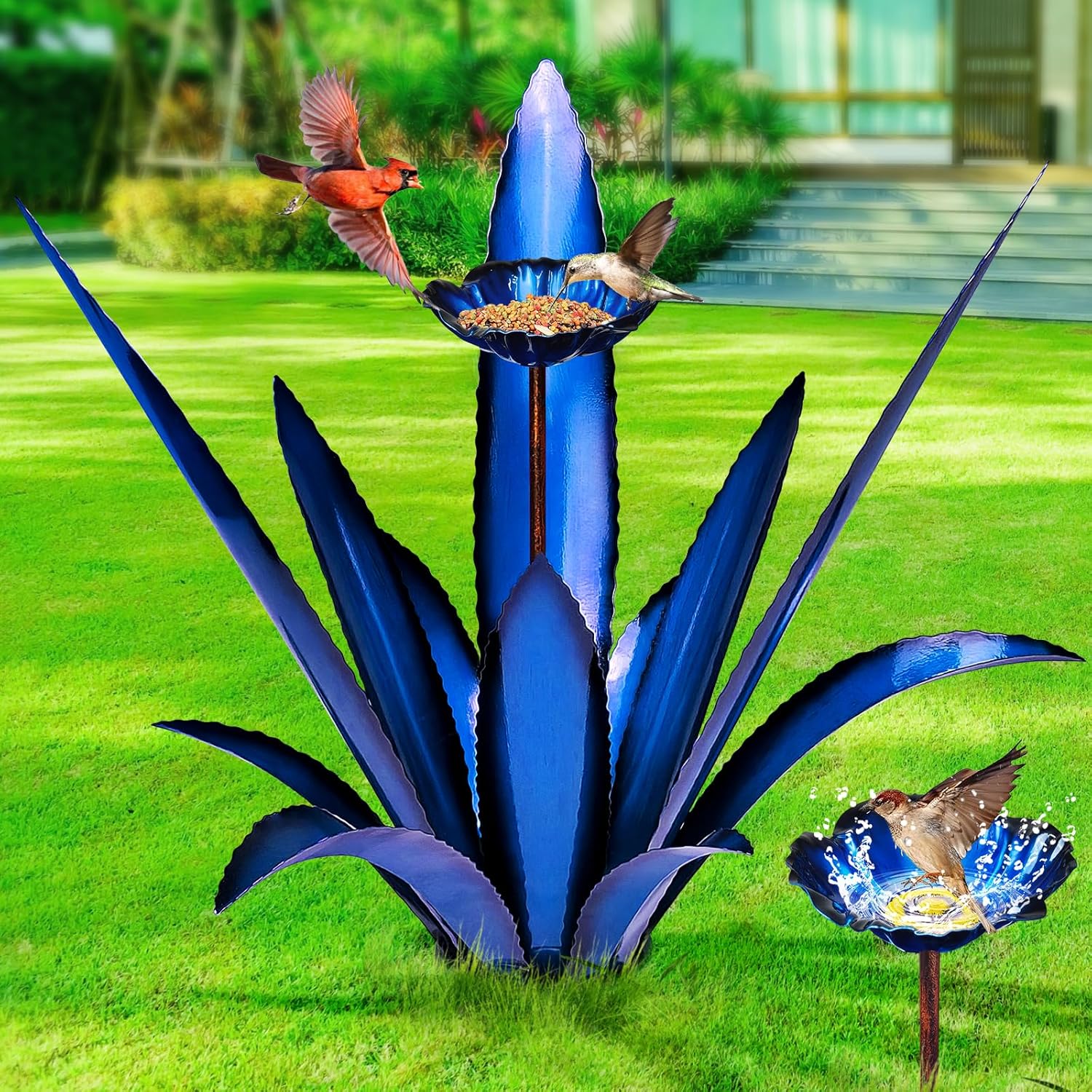 Upgraded Large Metal Yard Art for Stunning Outdoor Decor