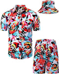 Trendy TUNEVUSE Hawaiian Shirt and Shorts Set for Summer Style