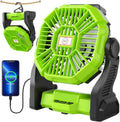 Rechargeable Portable Camping Fan for Tent with LED Light - Long