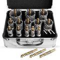 Carbide Hole Saw Kit 19 PCS 1/2 in to 2-1/8 in - Heavy Duty Metal