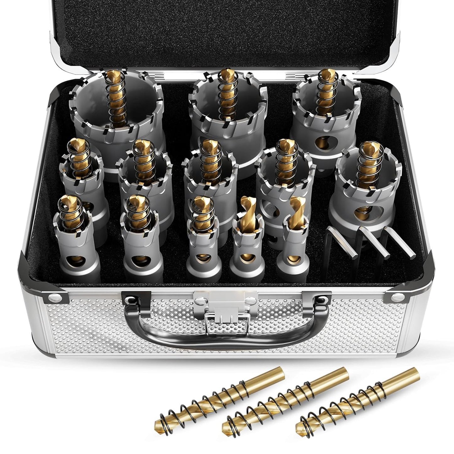 19 PCS Heavy Duty Carbide Hole Saw Kit for Metal Cutting