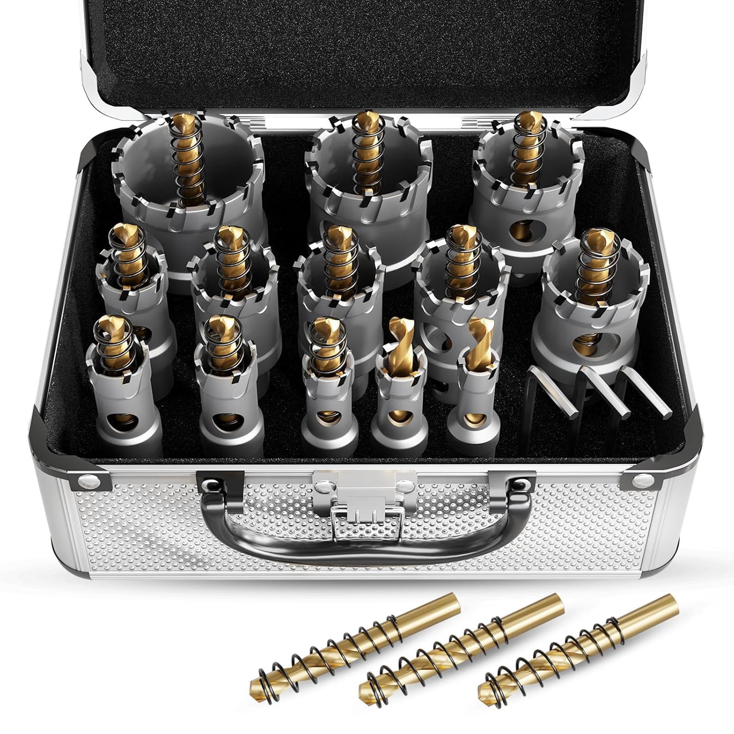 19 PCS Heavy Duty Carbide Hole Saw Kit for Metal Cutting