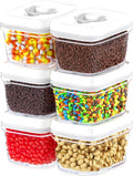 Airtight Food Storage Containers 6-Pack - Small Clear Pantry Canisters