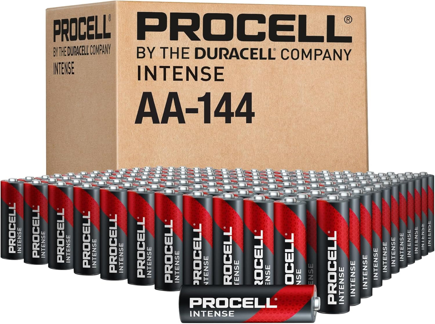 Procell Intense AA High-Performance Alkaline Batteries 144 Pack