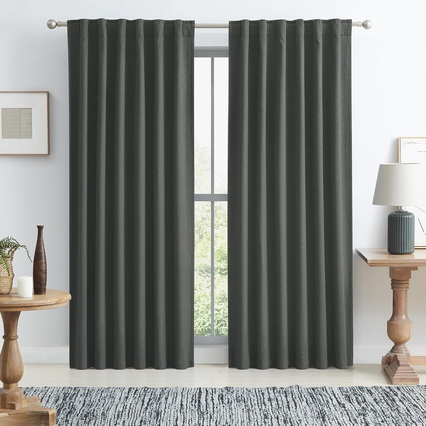 KEQIAOSUOCAI 100% Blackout Curtains for Complete Darkness