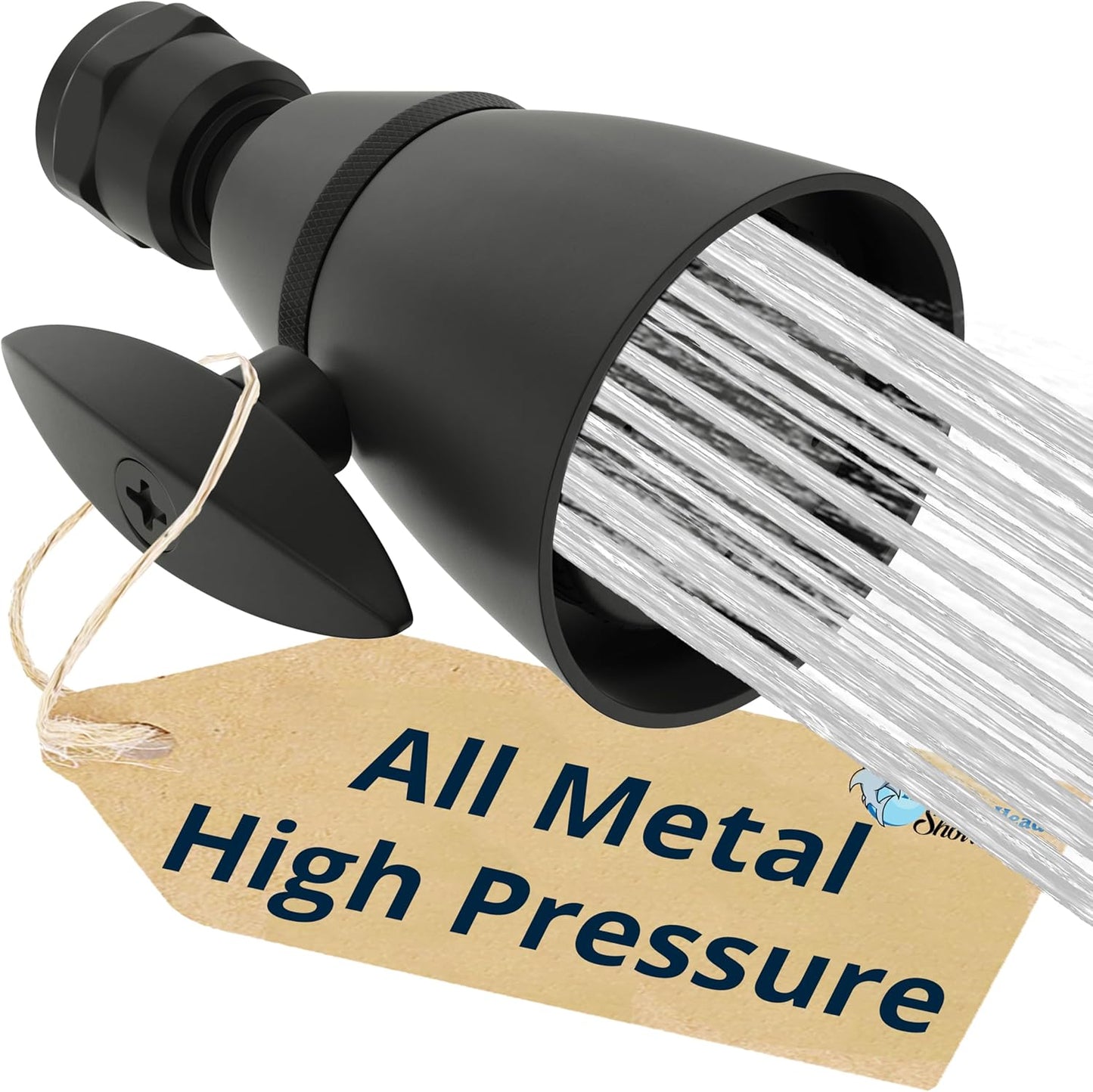 High Pressure Shower Head with Adjustable Spray Pattern - Matte Black