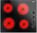 Karinear 24 Inch Electric Cooktop 4 Burners - Knob Control
