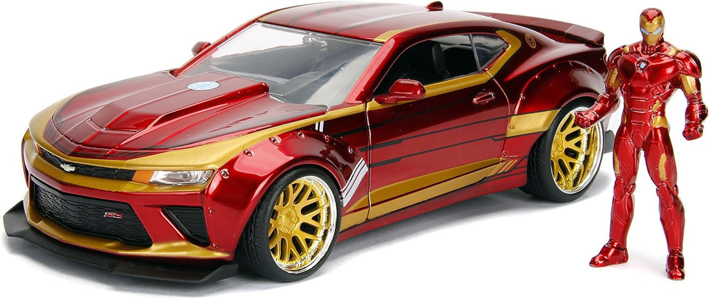 Marvel Iron Man & Chevy Camaro Die-Cast Car Set
