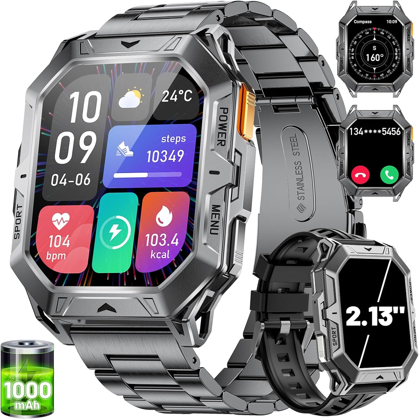 LIGE Smart Watches for Men: 100+ Days Battery Life & More