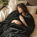 Bedsure GentleSoft Fleece Bed Blanket Full Size Black - Plush Cozy