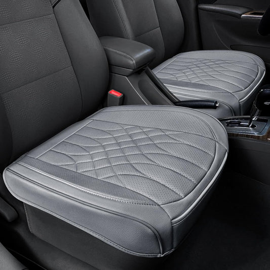 2-Pack Leather Front Car Seat Covers - Non-Slip Waterproof Gray
