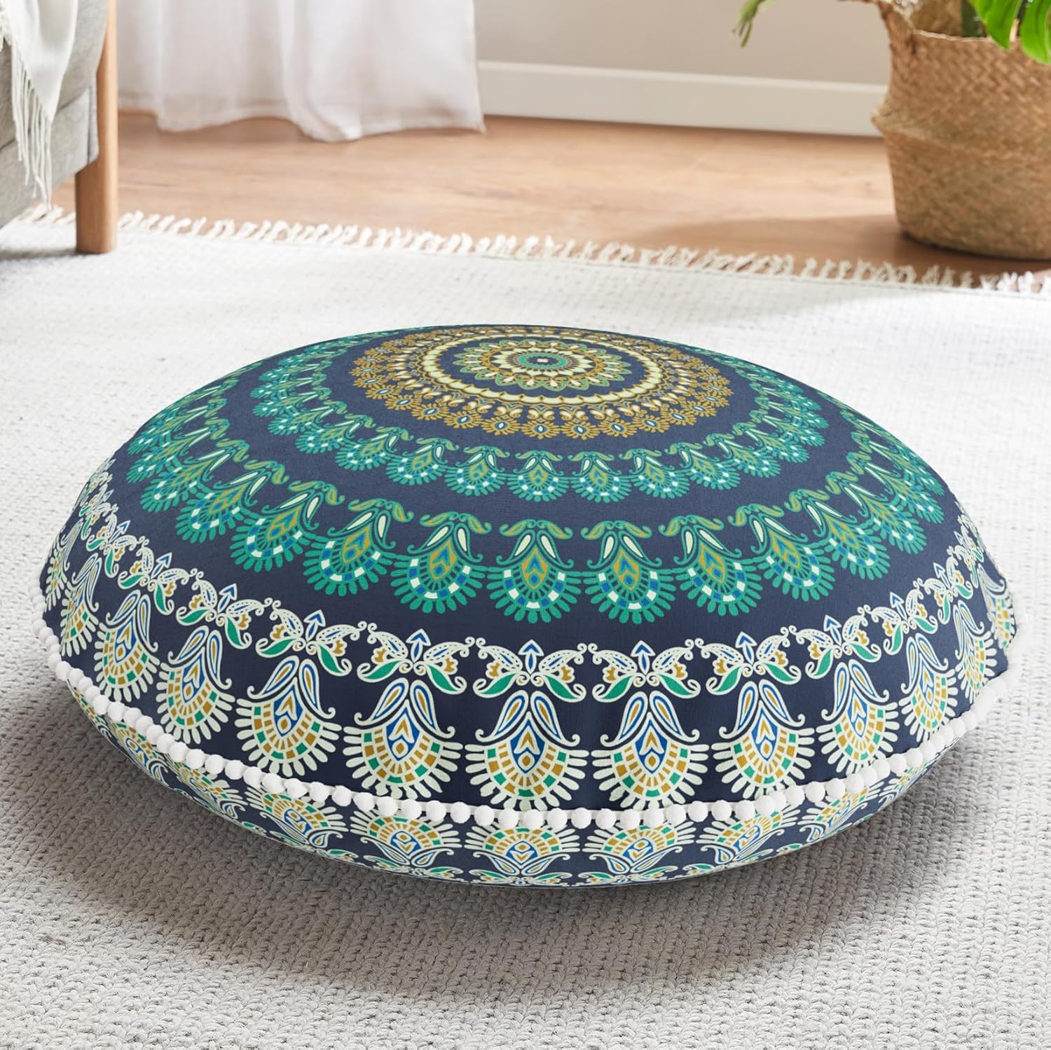 Codi Meditation Floor Pillow - Large Round Cushion for Comfort