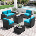 LayinSun 7 Pieces Outdoor Patio Furniture Set with Fire Pit