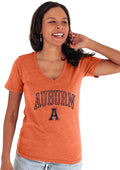 Auburn Tigers Womens Tri-Blend V-Neck T-Shirt - Soft Vintage