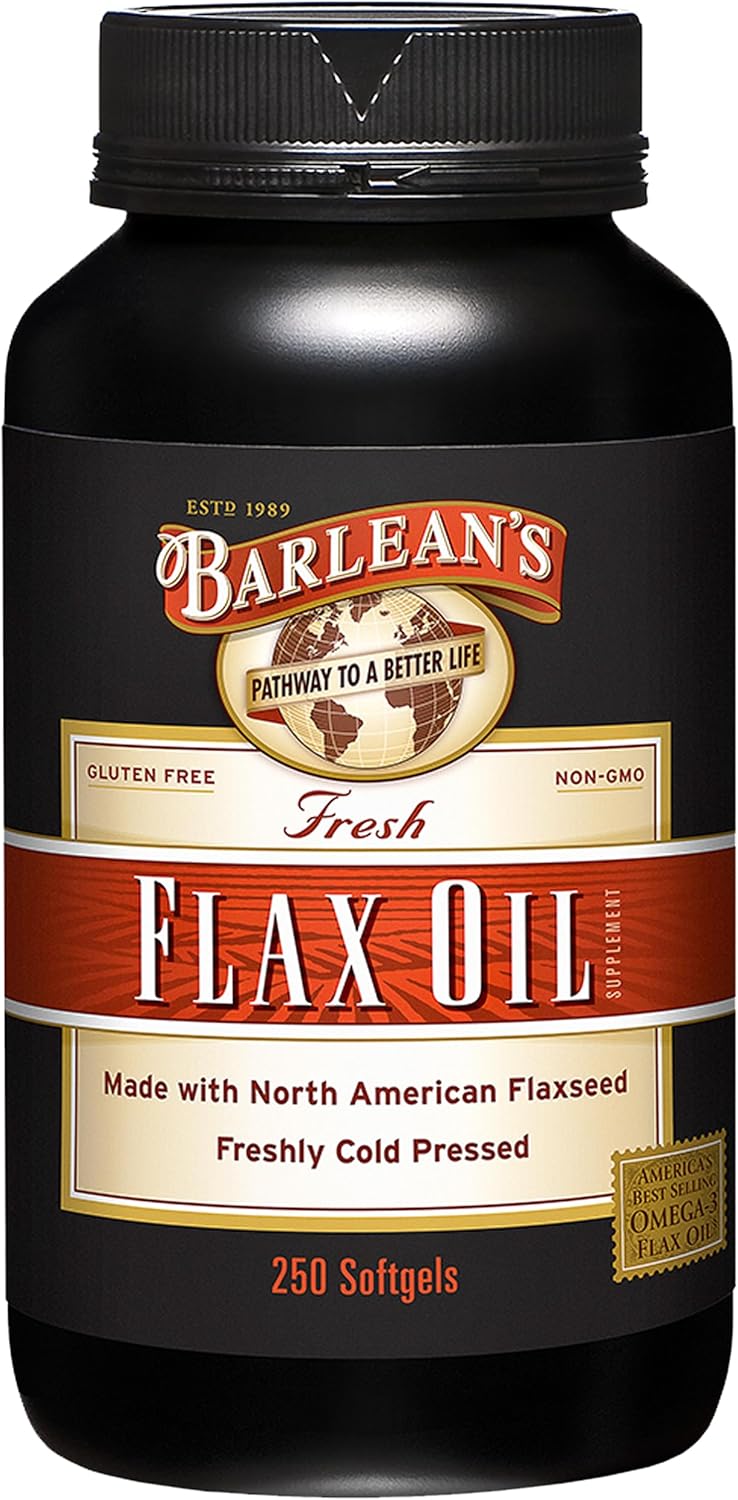 Barlean's Omega 3 6 9 Flaxseed Oil Softgels for Health
