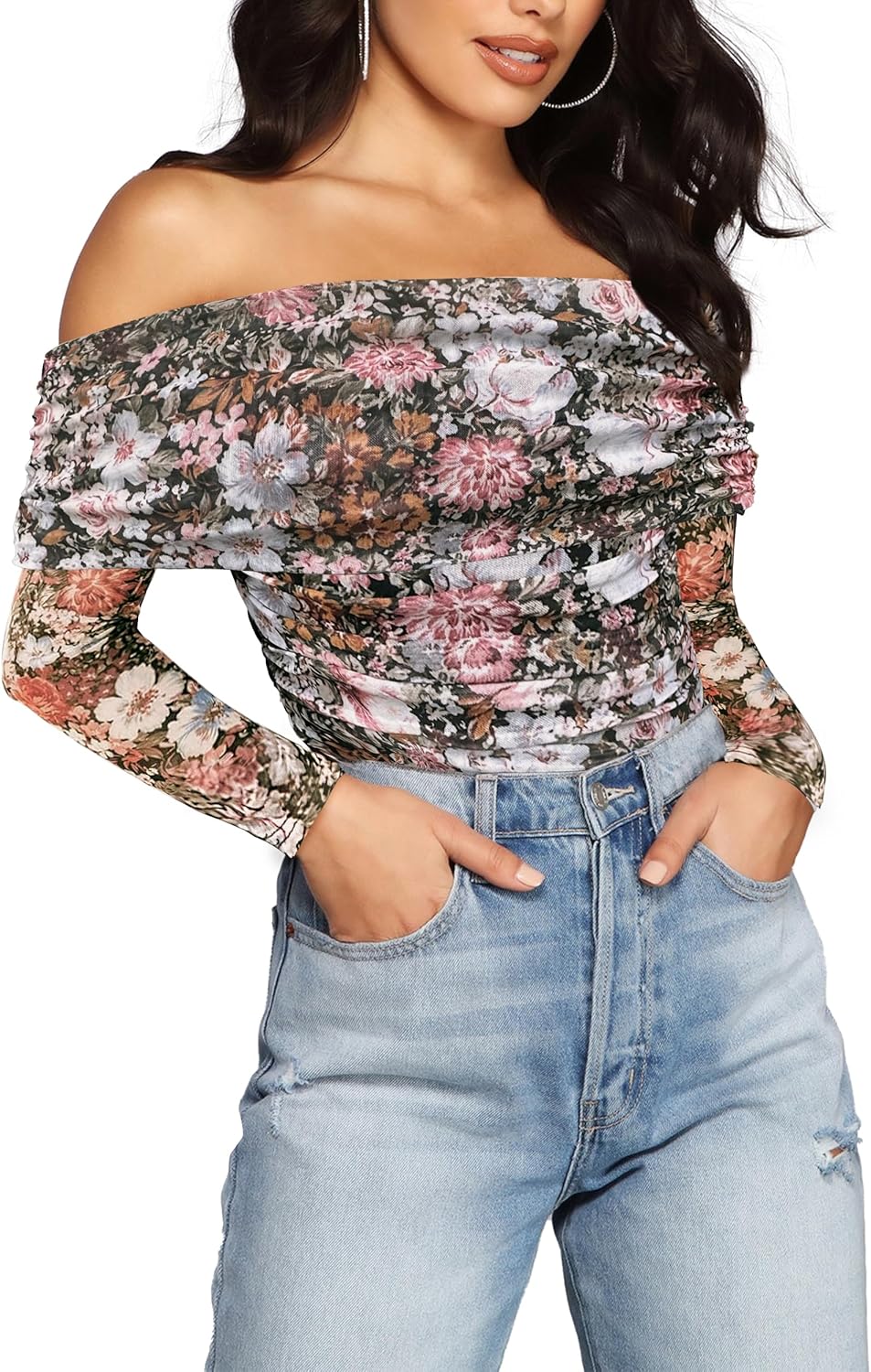SAUNGKUAI Women's Off The Shoulder Long Sleeve Bodysuit Review